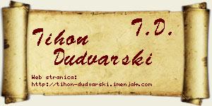 Tihon Dudvarski vizit kartica